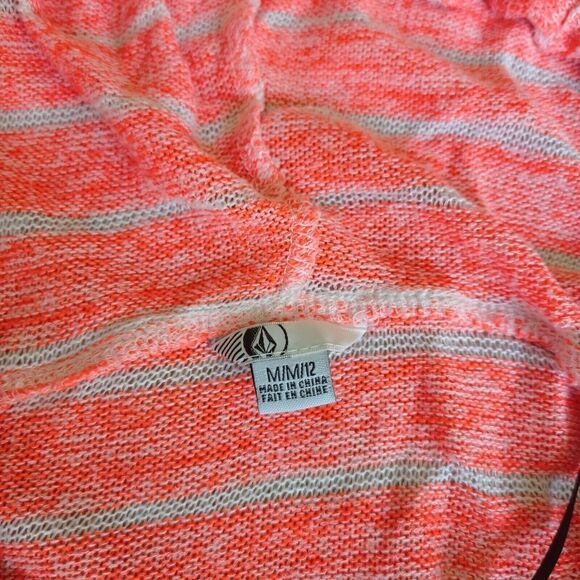 Volcom Sweater Womens Medium Orange Hoodie Sweatshirt Pullover Lightweight Beach - Picture 2 of 6